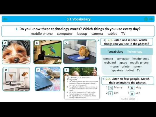 3.1 Vocabulary 1 Do you know these technology words? Which