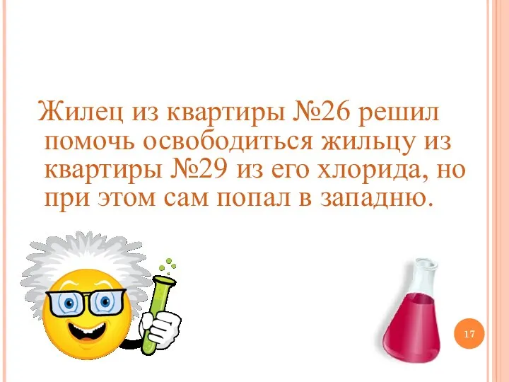 Жилец из квартиры №26 решил помочь освободиться жильцу из квартиры