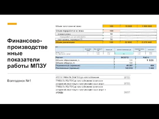 Финансово-производственные показатели работы МПЗУ Волгодонск №1