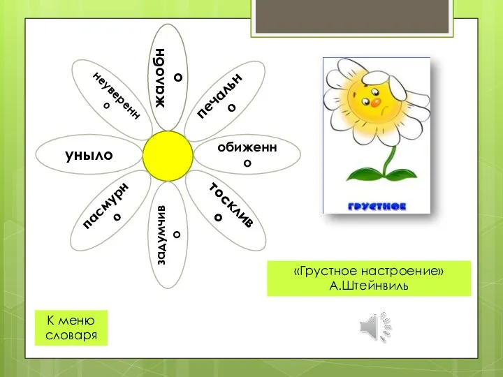 «Грустное настроение» А.Штейнвиль К меню словаря