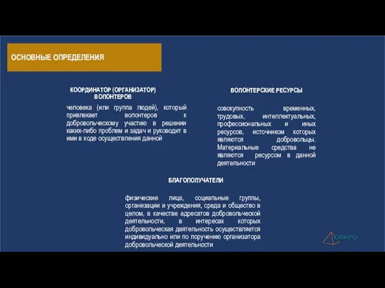 человека (или группа людей), который привлекает волонтеров к добровольческому участию