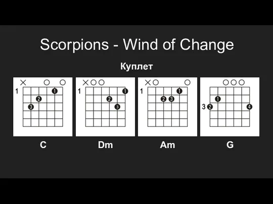 Scorpions - Wind of Change Куплет С Dm Am G