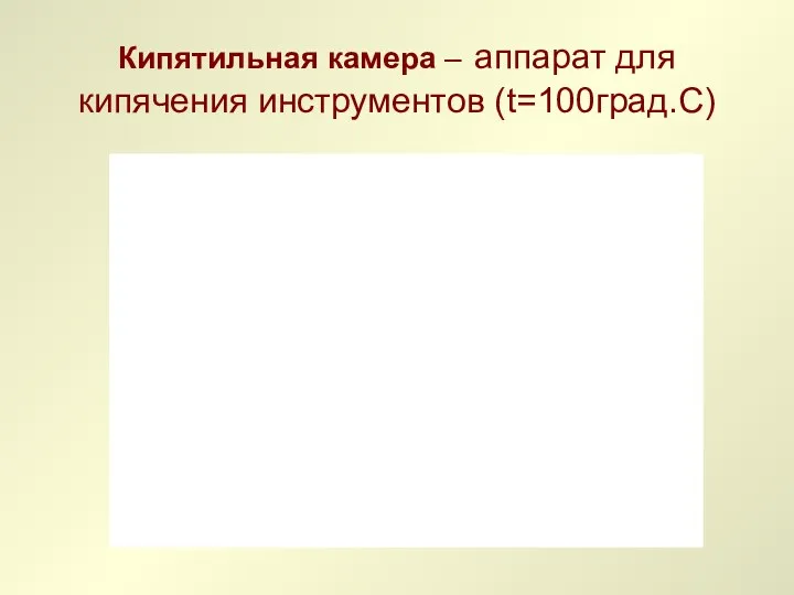 Кипятильная камера – аппарат для кипячения инструментов (t=100град.С)