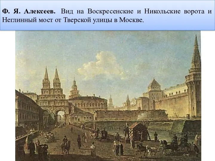 Ф. Я. Алексеев. Вид на Воскресенские и Никольские ворота и