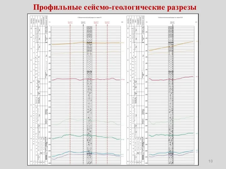 Профильные сейсмо-геологические разрезы