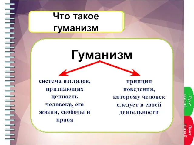 Гуманизм Что такое гуманизм система взглядов, признающих ценность человека, его