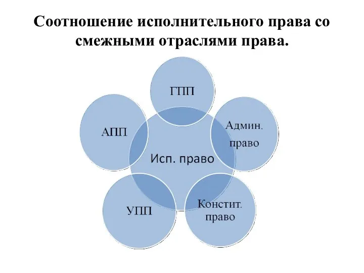 Соотношение исполнительного права со смежными отраслями права.