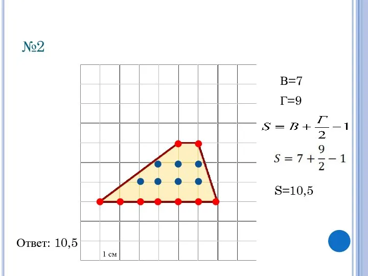 №2 Ответ: 10,5 В=7 Г=9 S=10,5