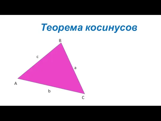 Теорема косинусов A B C a c b