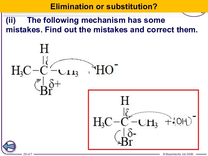 (ii) The following mechanism has some mistakes. Find out the mistakes and correct