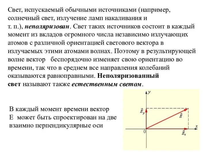 Свет, испускаемый обычными источниками (например, солнечный свет, излучение ламп накаливания