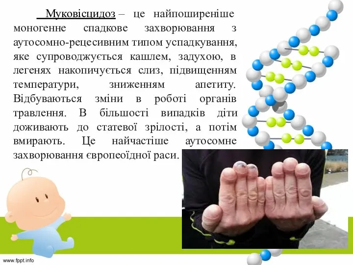 Муковісцидоз – це найпоширеніше моногенне спадкове захворювання з аутосомно-рецесивним типом