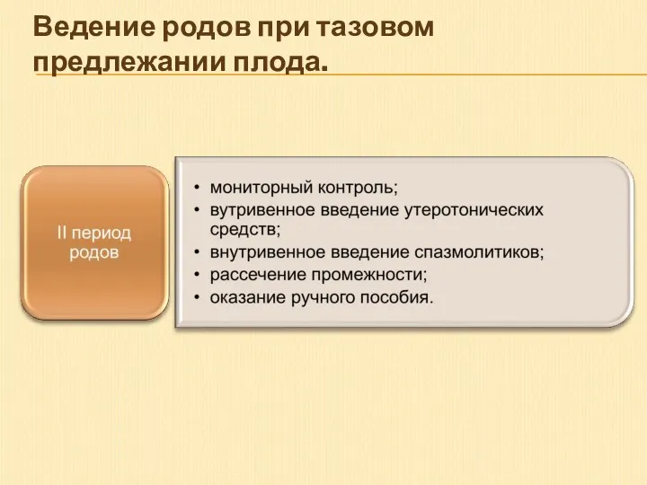 Ведение родов при тазовом предлежании плода.