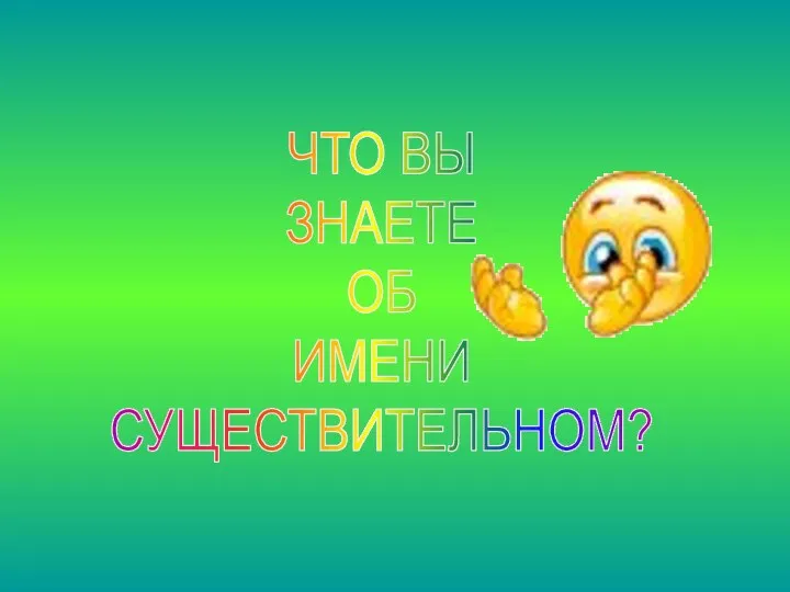 ЧТО ВЫ ЗНАЕТЕ ОБ ИМЕНИ СУЩЕСТВИТЕЛЬНОМ?