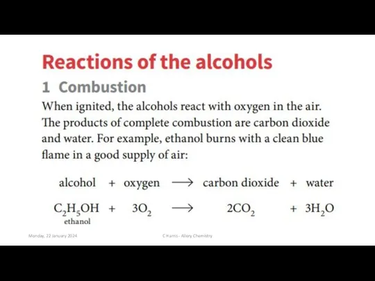 Monday, 22 January 2024 C Harris - Allery Chemistry