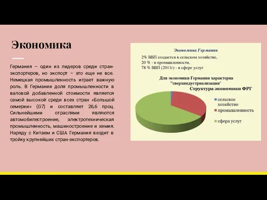 Экономика Германия – один из лидеров среди стран-экспортеров, но экспорт