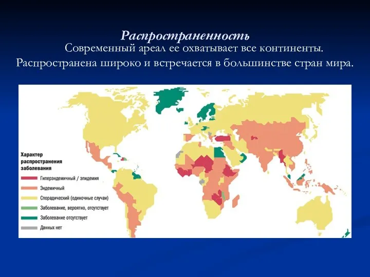 Распространенность Современный ареал ее охватывает все континенты. Распространена широко и встречается в большинстве стран мира.