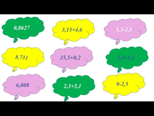 0,8627 8,731 6,008 3,4+1,2 9-2,5 5,3-2,1 2,3+5,1 3,15+4,6 35,5+0,2