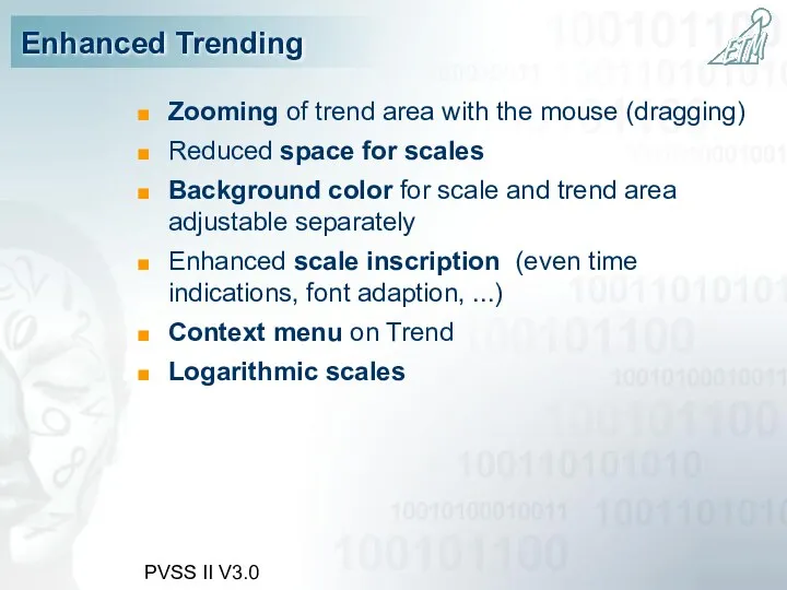PVSS II V3.0 Enhanced Trending Zooming of trend area with
