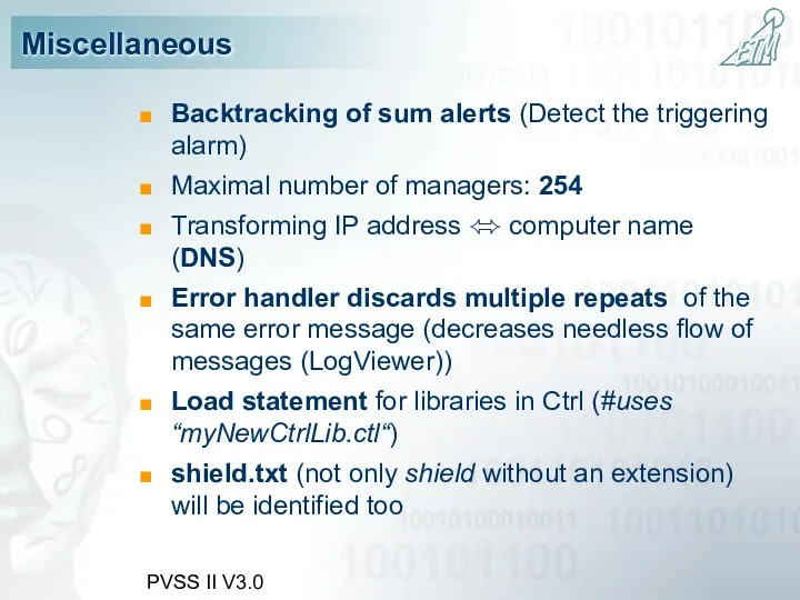 PVSS II V3.0 Miscellaneous Backtracking of sum alerts (Detect the