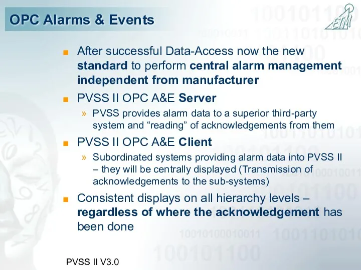 PVSS II V3.0 OPC Alarms & Events After successful Data-Access