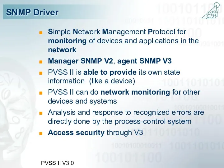 PVSS II V3.0 SNMP Driver Simple Network Management Protocol for