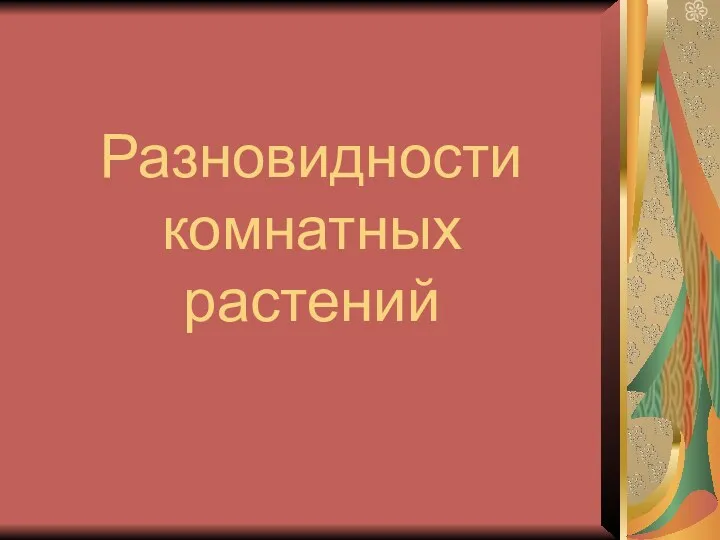 Разновидности комнатных растений