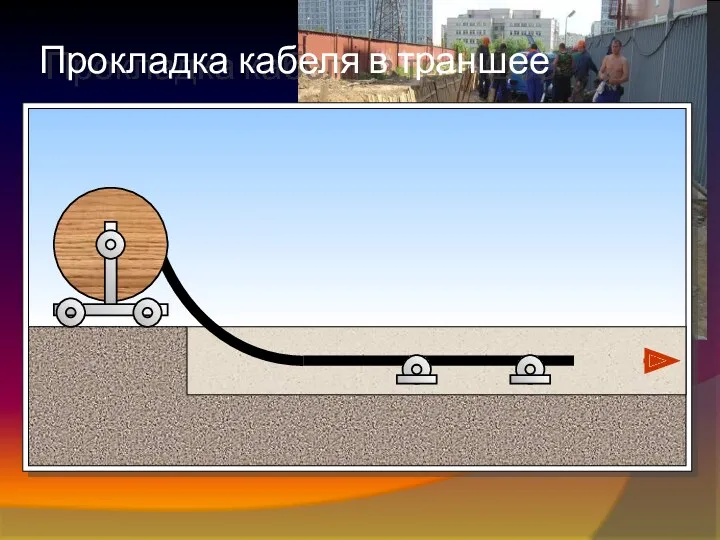 Прокладка кабеля в траншее