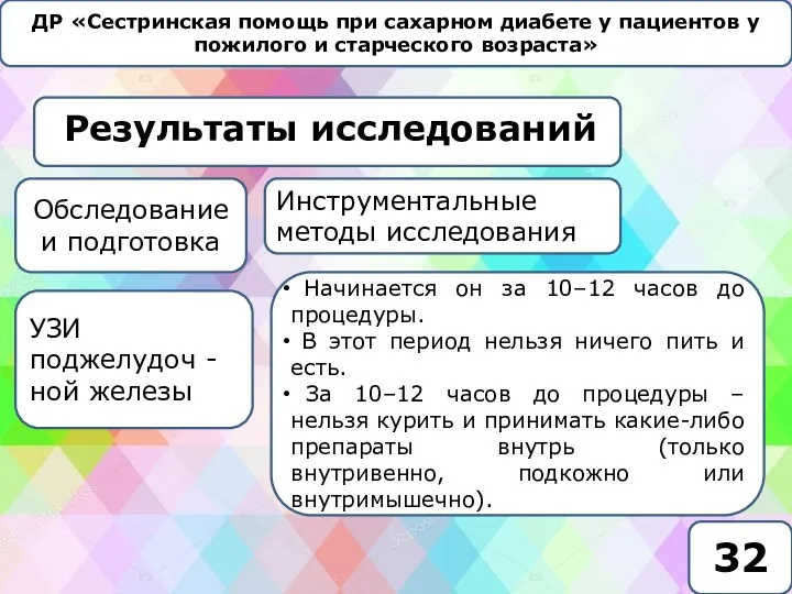 ДР «Сестринская помощь при сахарном диабете у пациентов у пожилого