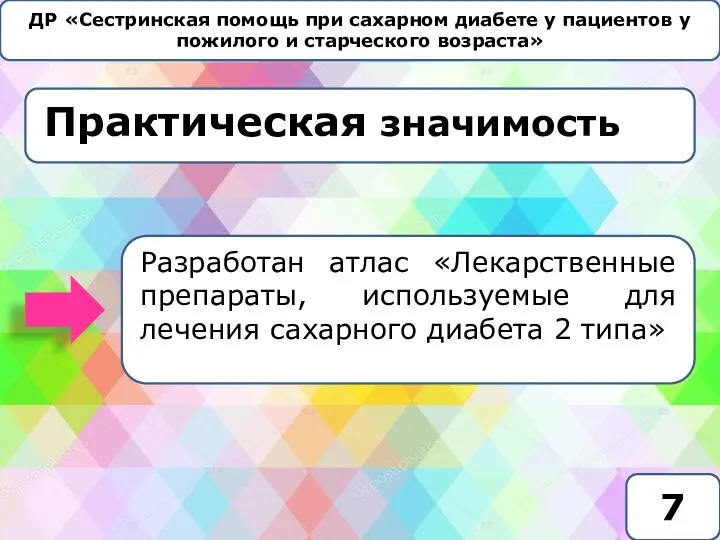 ДР «Сестринская помощь при сахарном диабете у пациентов у пожилого