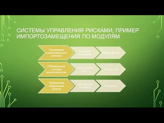 СИСТЕМЫ УПРАВЛЕНИЯ РИСКАМИ, ПРИМЕР ИМПОРТОЗАМЕЩЕНИЯ ПО МОДУЛЯМ