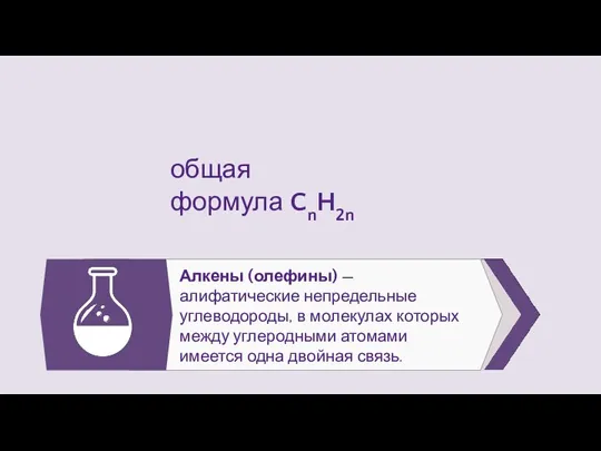 Алкены (олефины) —алифатические непредельные углеводороды, в молекулах которых между углеродными