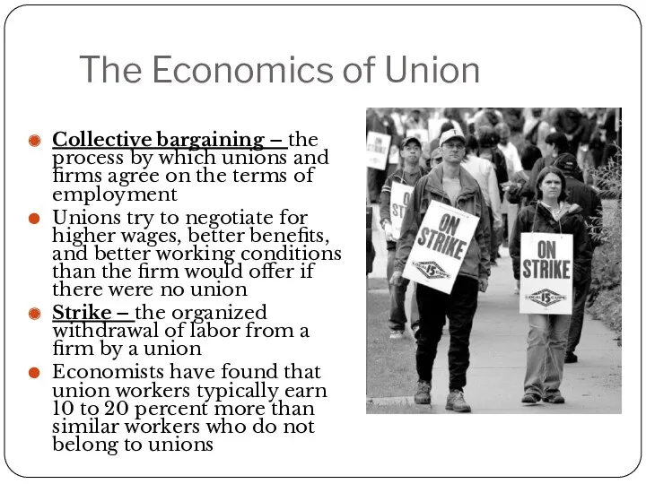 The Economics of Union Collective bargaining – the process by