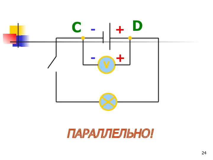 + - + - V C D ПАРАЛЛЕЛЬНО!