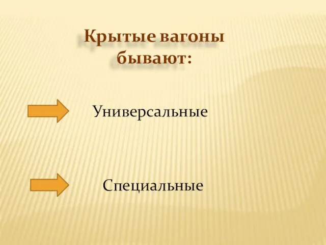 Крытые вагоны бывают: Универсальные Специальные