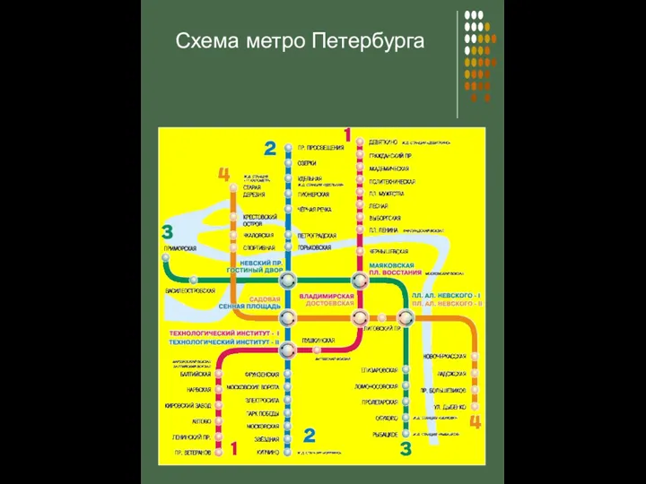 Схема метро Петербурга