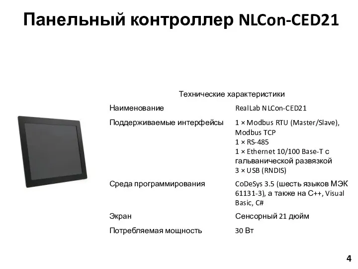 4 Панельный контроллер NLCon-CED21