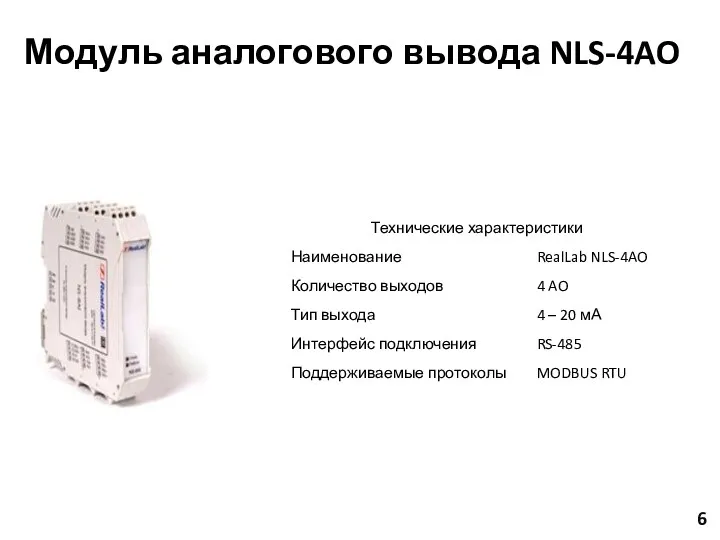 Модуль аналогового вывода NLS-4AO