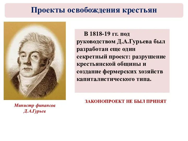 В 1818-19 гг. под руководством Д.А.Гурьева был разработан еще один