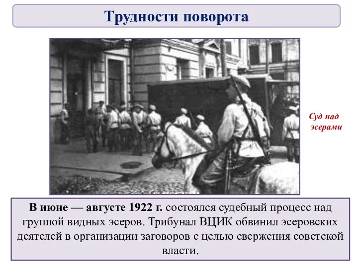 В июне — августе 1922 г. состоялся судебный процесс над