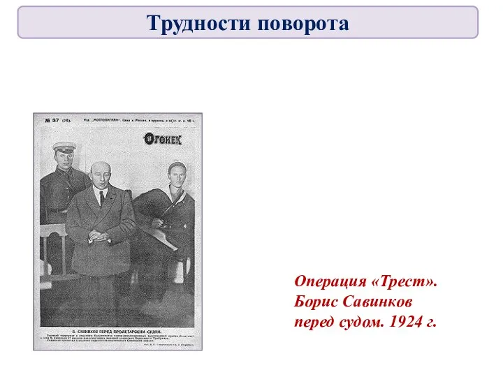 Операция «Трест». Борис Савинков перед судом. 1924 г. Трудности поворота