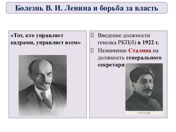 «Тот, кто управляет кадрами, управляет всем» Введение должности генсека РКП(б)