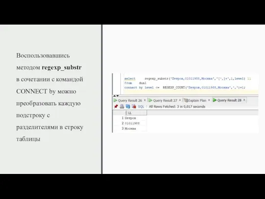 Воспользовавшись методом regexp_substr в сочетании с командой CONNECT by можно