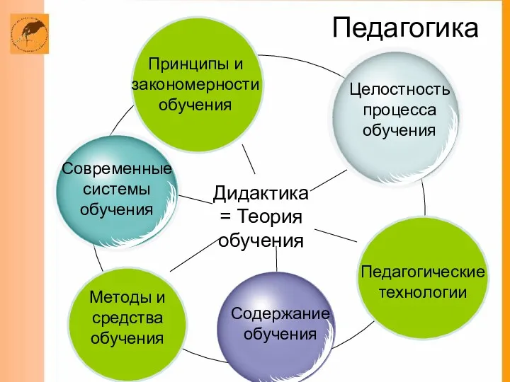 Педагогика Принципы и закономерности обучения Методы и средства обучения Педагогические технологии Дидактика = Теория обучения