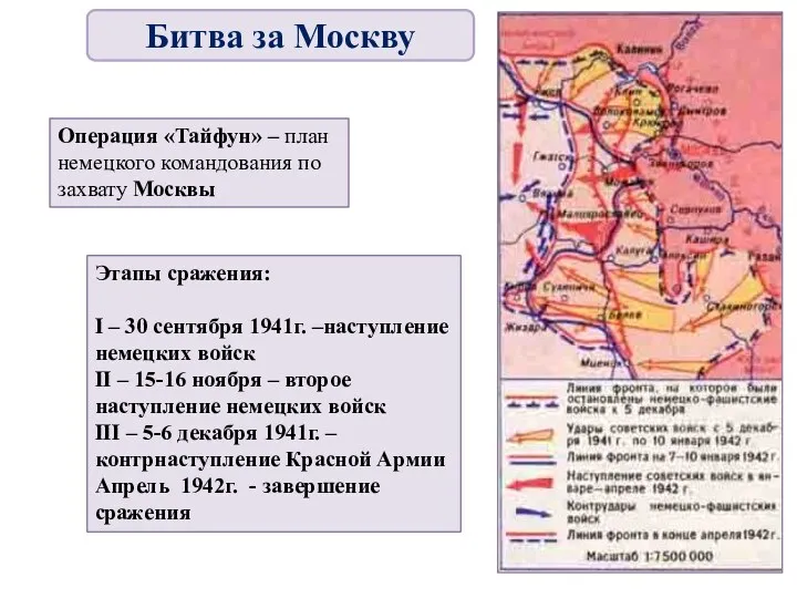 Операция «Тайфун» – план немецкого командования по захвату Москвы Этапы