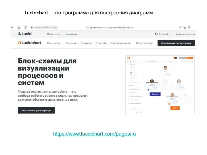 Lucidchart – это программа для построения диаграмм. https://www.lucidchart.com/pages/ru