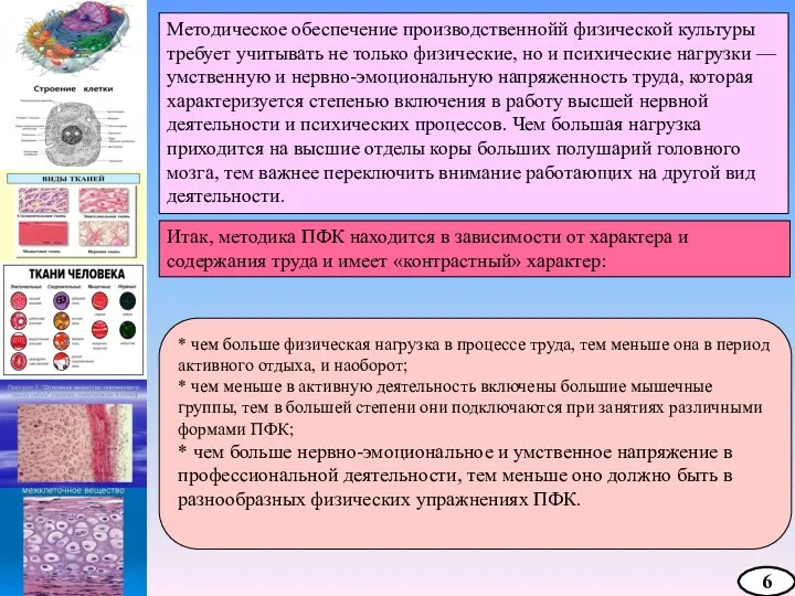 Итак, методика ПФК находится в зависимости от характера и содержания