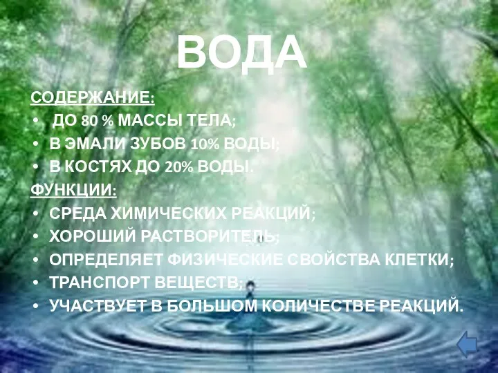 СОДЕРЖАНИЕ: ДО 80 % МАССЫ ТЕЛА; В ЭМАЛИ ЗУБОВ 10%