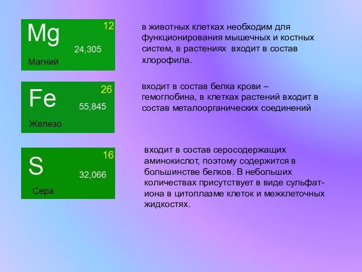 входит в состав серосодержащих аминокислот, поэтому содержится в большинстве белков.