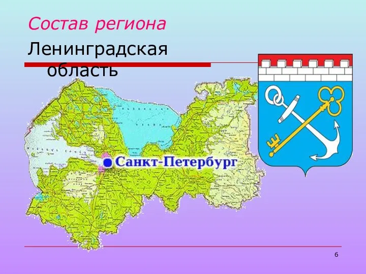 Состав региона Ленинградская область
